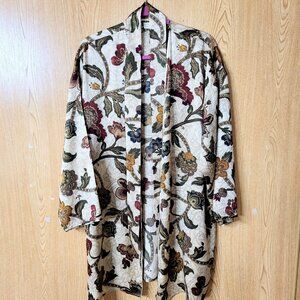 Victoria's Secret Gold Label M/L Silk Kimono Type Robe Autumnal Floral Print
